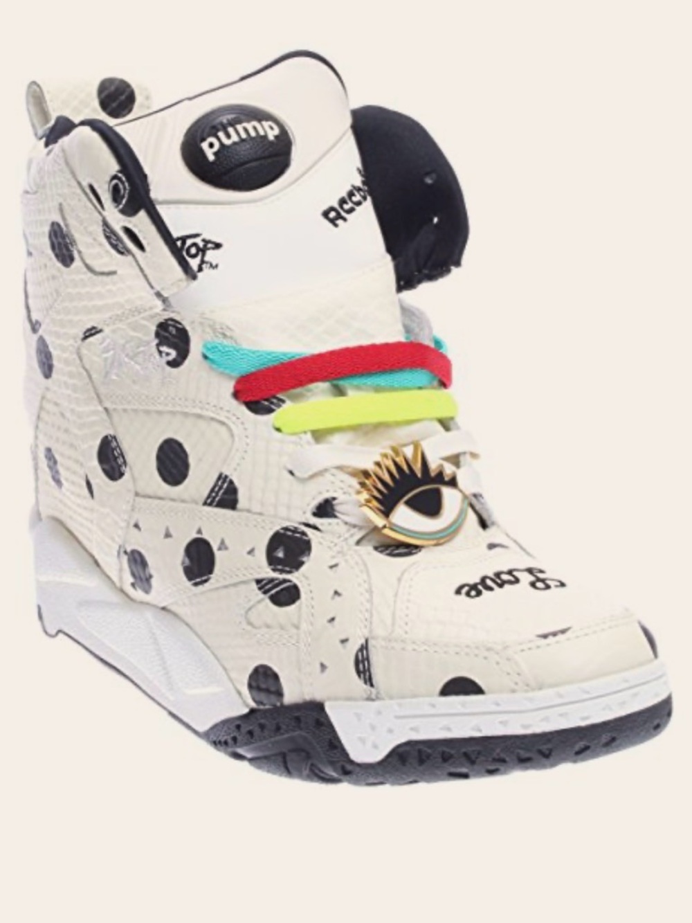 RARE Melody Ehsani x Reebok Blacktop Pump Wedge Sneaker Polka Dot Make Love